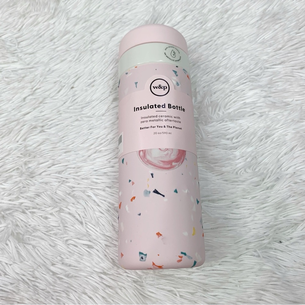 W&P Porter 20 oz Insulated Bottle in blush Terrazo pink
